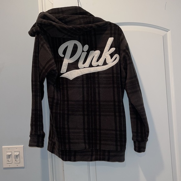 Pink Victoria Secret fleece hoodie - Picture 2 of 4